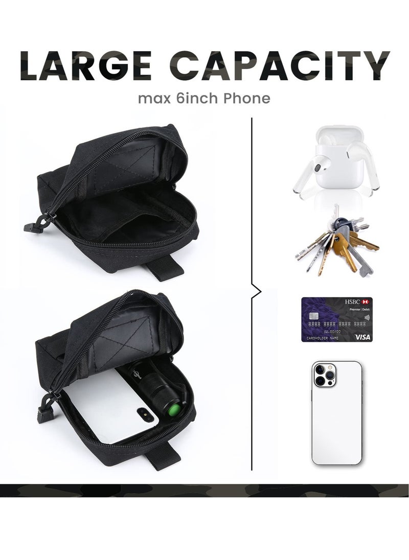Excefore - 2pcs Tactical Molle Pouch EDC Utility Gadget Outdoor Men Waist Bag with Phone Belt Clip Holder Holster for Outdoor Hunting Camping Hiking Trekking - Image 1