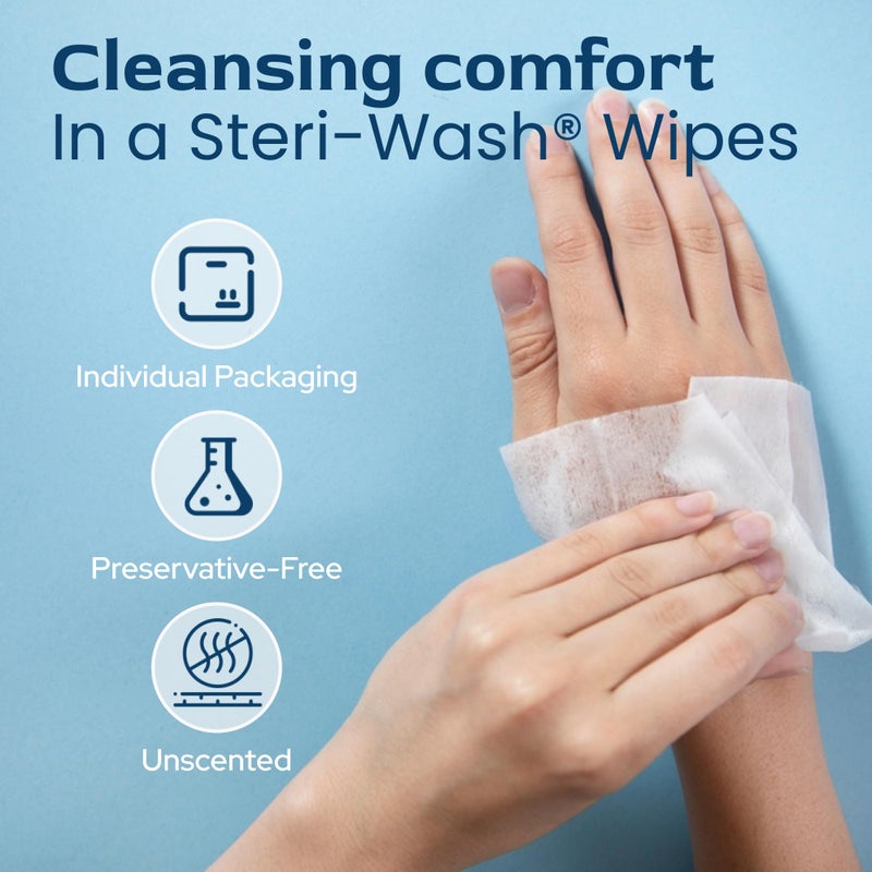 STERI - WASH Steri-Wash® Aftercare Piercing Wipes 100 Count - Sterile Saline Solution for Gentle and Convenient Piercing Cleansing for Nose, Ear, Belly, Lips - Cleanses, Sanitizes and Soothes Skin Irritations - Image 5