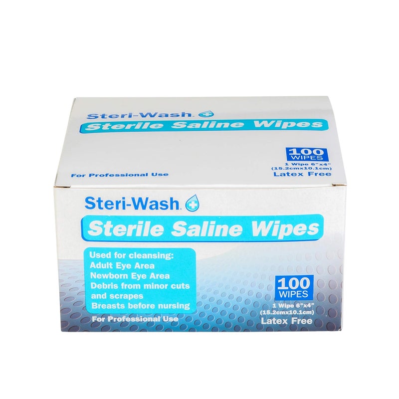 STERI - WASH Steri-Wash® Aftercare Piercing Wipes 100 Count - Sterile Saline Solution for Gentle and Convenient Piercing Cleansing for Nose, Ear, Belly, Lips - Cleanses, Sanitizes and Soothes Skin Irritations - Image 1