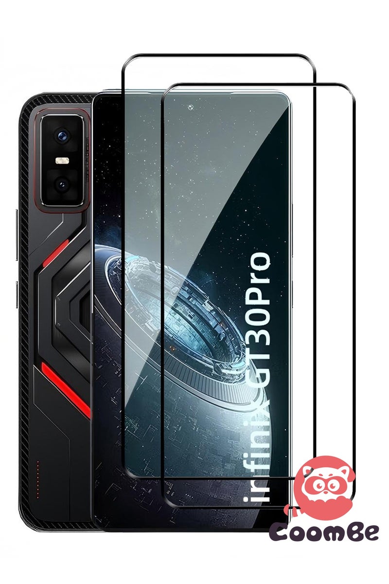 كومبي واقي شاشة زجاجي مقوى من قطعتين لهاتف Infinix GT30 Pro، مقاوم للخدش ومضاد لبصمات الأصابع وخالٍ من الفقاعات - Image 1