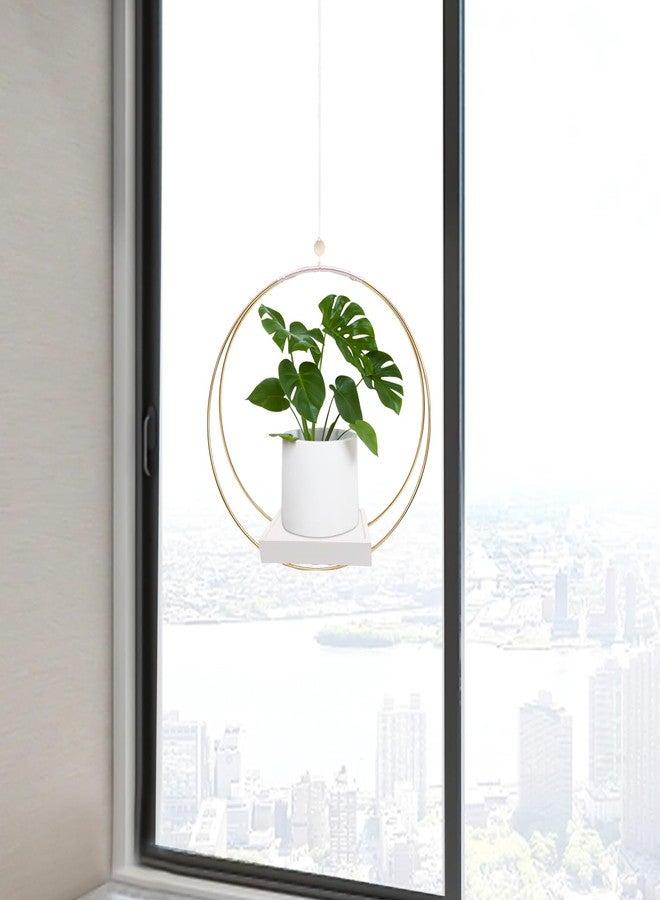 hismocal Hanging Planters for Indoor Plants, Plant Hanger with Sturdy Wood Base,Modern Boho Macrame Plant Hanger,Wall Ceiling Window Stands(Plants/Pots Not Included) - Image 3