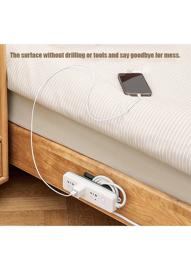 Self Adhesive Wall Mount Power Strip Holder, Wire Storage Socket Fixer Bracket Stand, Plug in Power Fixator for Kitchen Home Office Cable Management (Gray) - Image 4