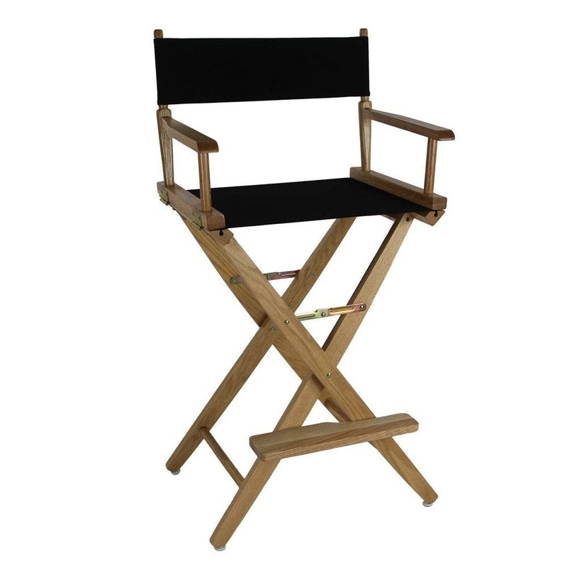 Casual Home American Trails ExtraWide Premium 30 Directors Chair Natural Frame with Black Canvas Bar Height
