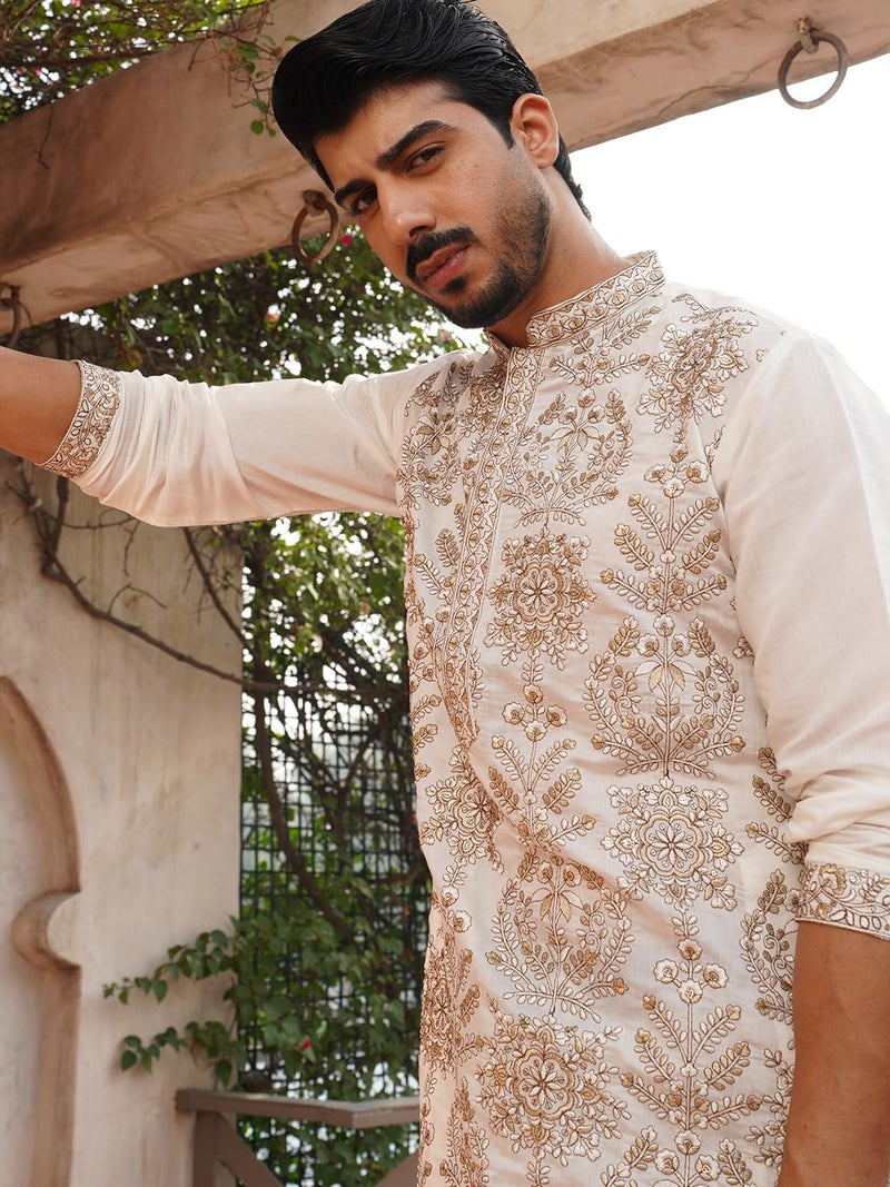 jompers قميص جومبرز المطرز من مزيج الحرير للرجال - Image 4