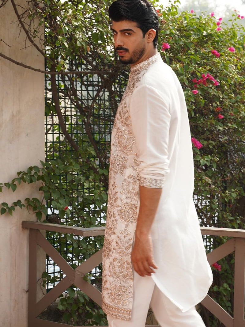 jompers قميص جومبرز المطرز من مزيج الحرير للرجال - Image 2