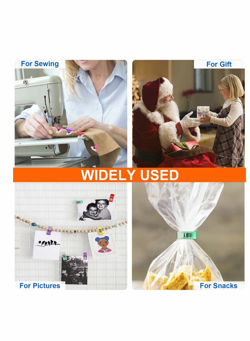 SYOSI مشابك خياطة متعددة الأغراض، مشابك لحاف فاخرة بألوان متنوعة، مشابك قماش لمستلزمات الخياطة، مشابك مثبتات الخياطة، ملحقات اللحاف وأدوات الحرف اليدوية (100 قطعة) - Image 3