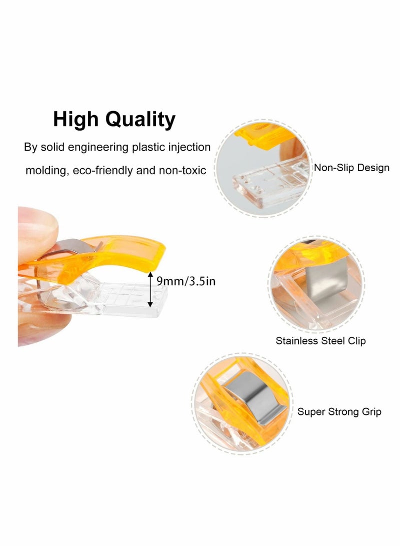 SYOSI مشابك خياطة متعددة الأغراض، مشابك لحاف فاخرة بألوان متنوعة، مشابك قماش لمستلزمات الخياطة، مشابك مثبتات الخياطة، ملحقات اللحاف وأدوات الحرف اليدوية (100 قطعة) - Image 5