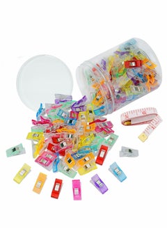 SYOSI Multipurpose Sewing Clips, Premium Quilting Clips Assorted Colors Fabric Clips for Sewing Supplies, Sewing Fasteners Clips, Quilting Accessories Crafting Tools (100 Pcs)  - Image 1