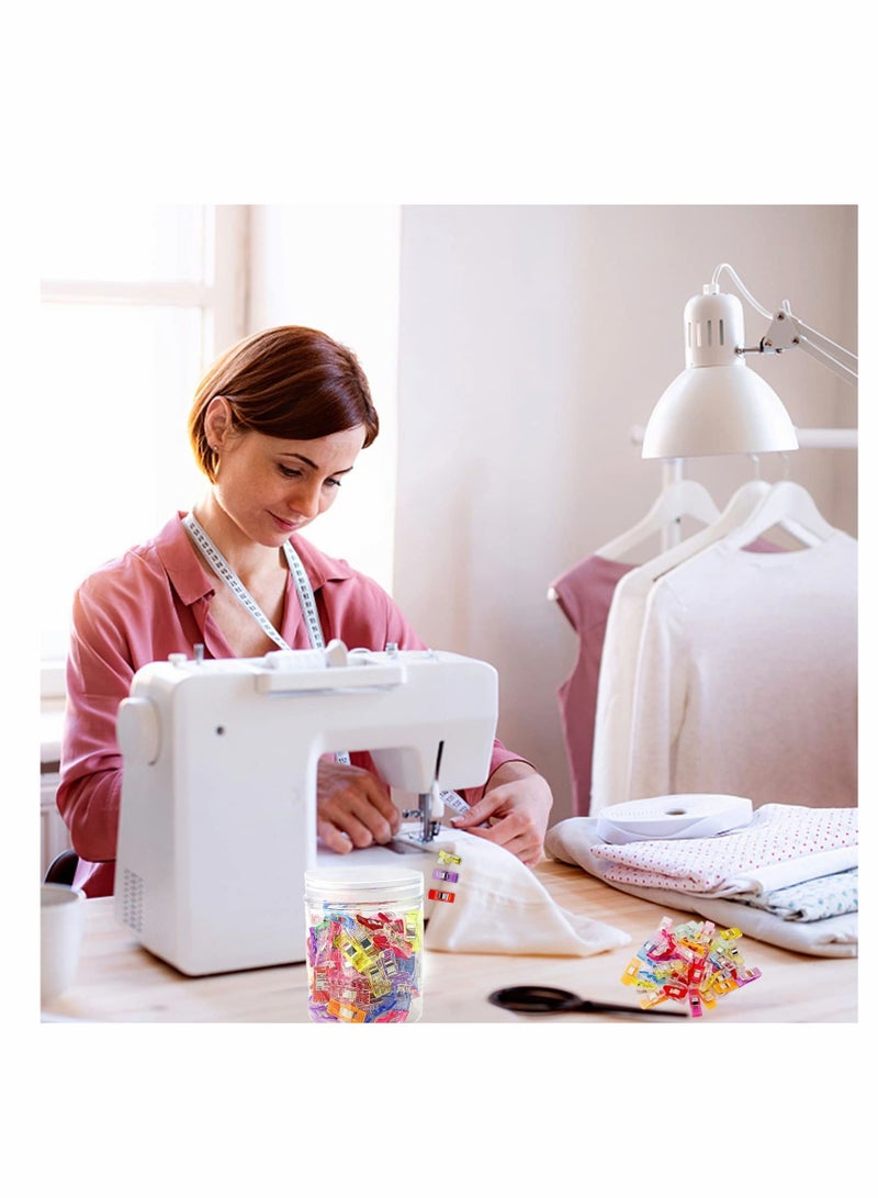 SYOSI مشابك خياطة متعددة الأغراض، مشابك لحاف فاخرة بألوان متنوعة، مشابك قماش لمستلزمات الخياطة، مشابك مثبتات الخياطة، ملحقات اللحاف وأدوات الحرف اليدوية (100 قطعة) - Image 2