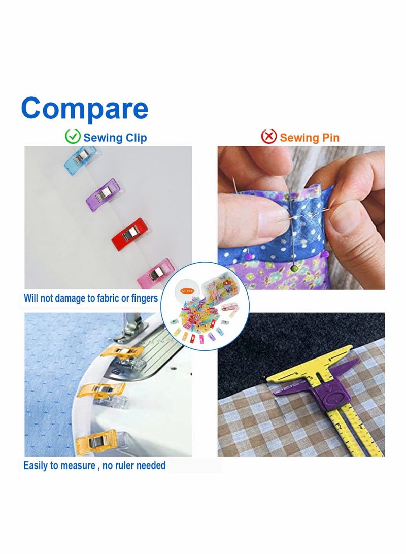 SYOSI مشابك خياطة متعددة الأغراض، مشابك لحاف فاخرة بألوان متنوعة، مشابك قماش لمستلزمات الخياطة، مشابك مثبتات الخياطة، ملحقات اللحاف وأدوات الحرف اليدوية (100 قطعة) - Image 4