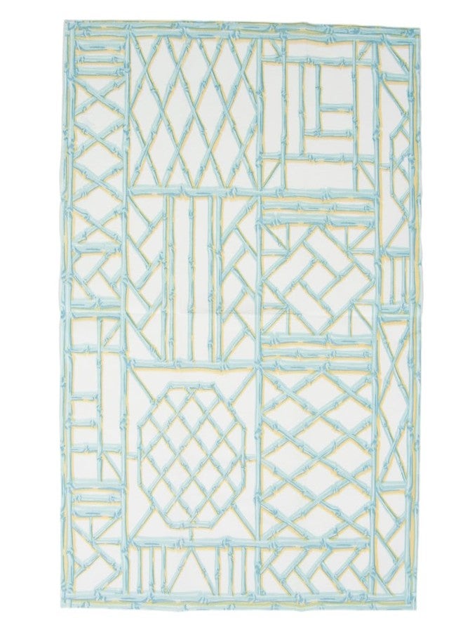Caspari Bamboo Screen Robin's Egg Paper Linen Guest Towel Napkins - 12 Per Package - Image 4