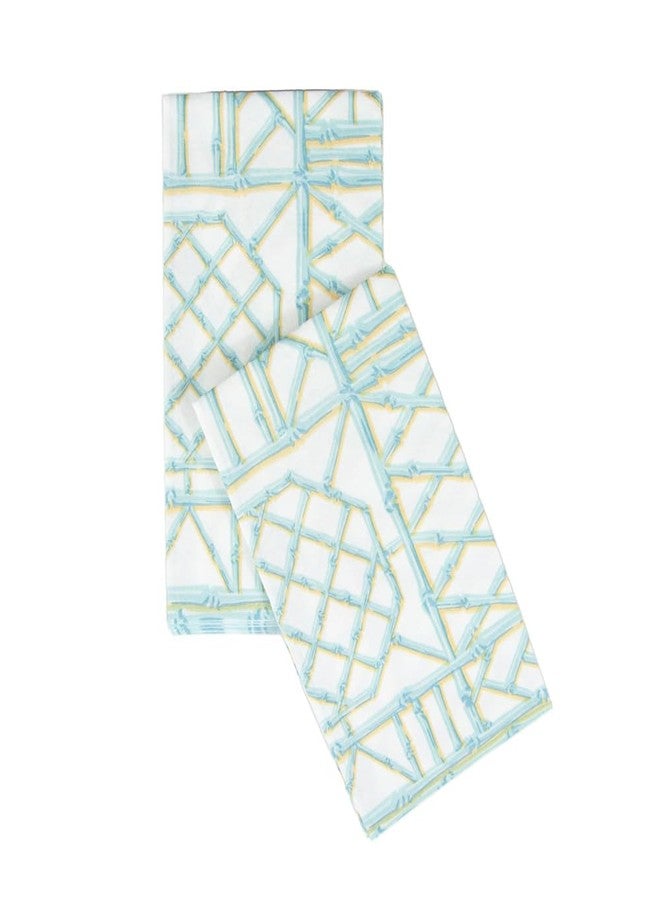 Caspari Bamboo Screen Robin's Egg Paper Linen Guest Towel Napkins - 12 Per Package - Image 3