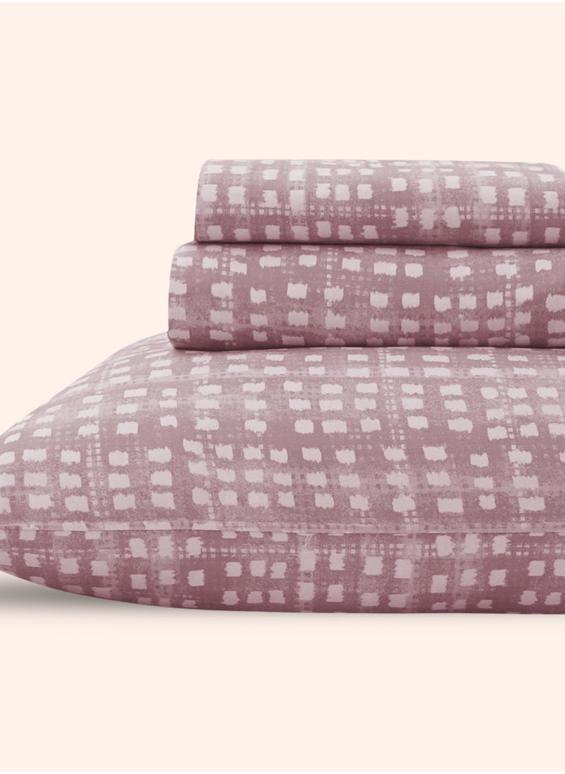 مورانو Morano Sofia Bedsheet Set, Microfiber Material with a Cotton-Like Touch for a Soft and Breathable Feel, Ideal for Double Beds, Measuring 240 x 260 CM, Includes Pillowcases (Breeze-Rose)  طقم ملاءات سرير مورانو صوفيا، مصنوع من مادة الألياف الدقيقة بملمس يشبه القطن لملمس ناعم وجيد التهوية، مثالي للأسرة المزدوجة، مقاس 240 × 260 سم، يتضمن أكياس وسائد (زهري-وردي)  - Image 2