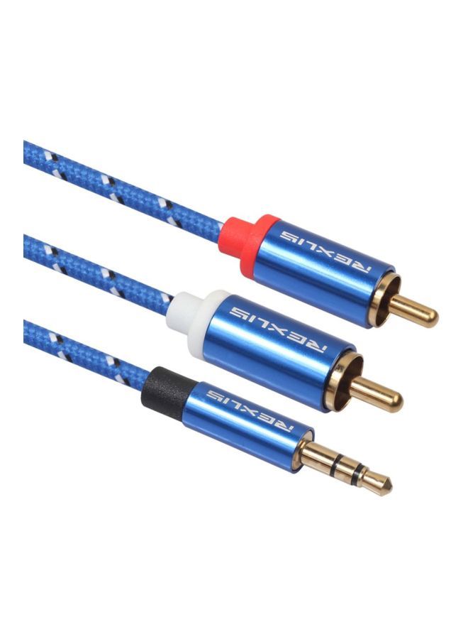 NIBEMINENT 3.5mm Male To Dual RCA Audio Cable Blue/Gold/Red  - Image 3