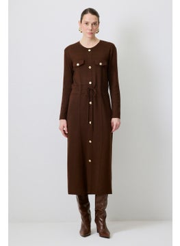 Touche Gold Buttoned Knit Dress  - Image 1