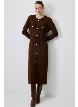 Touche Gold Buttoned Knit Dress  - Image 2
