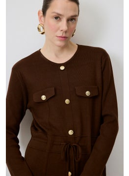 Touche Gold Buttoned Knit Dress  - Image 3