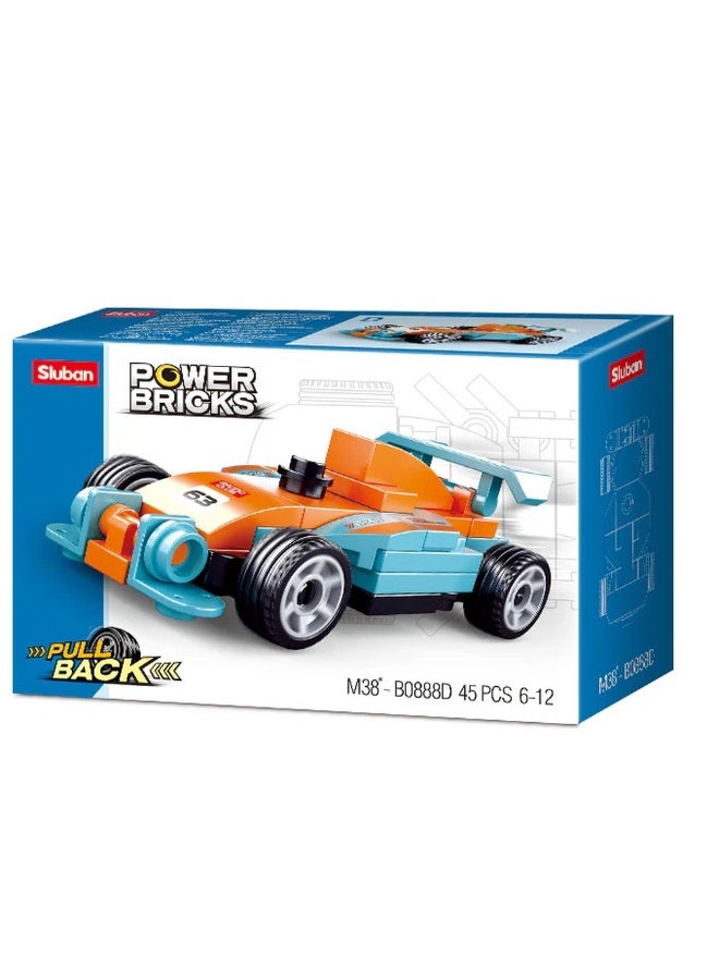 Sluban Sluban - Power Bricks Pull Back Cars Model 4 45 Pieces - M38-B0888D  - Image 1
