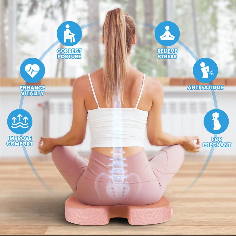 TushGuard Seat Cushion for Office Chair Memory Foam Non-Slip Cushion Back, Relief Chair Pad, Butt Pillow for Office Chair, Car, Computer Desk, Pink - Image 4