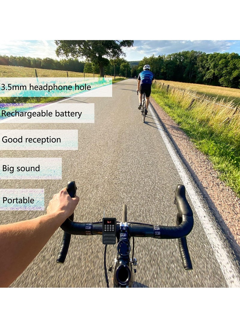 AROAQ Mini Portable Pocket Bluetooth FM Radio Walkman Radio with Voice Recorder SD Card MP3 Player Rechargeable Balck - Image 4