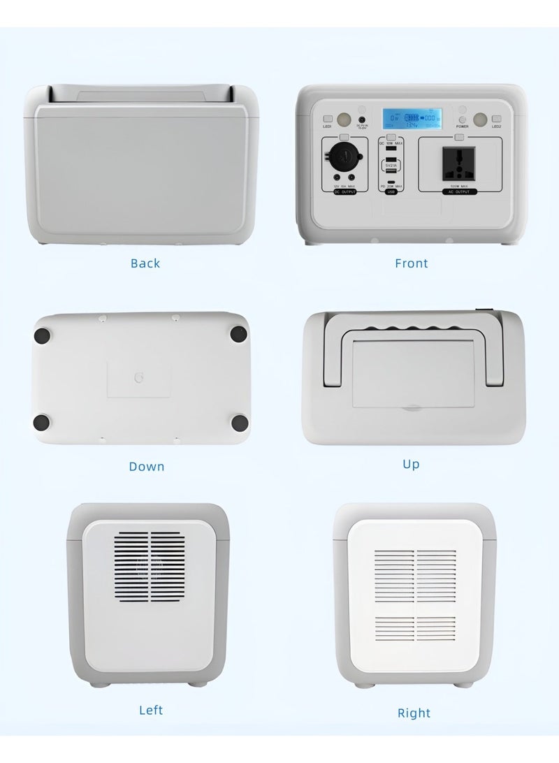 محطة طاقة محمولة بقوة 500 وات مع لوحة شمسية 75 وات 18 فولت، ومجموعة مولد طاقة شمسية ببطارية LiFePO4 مع عاكس موجة جيبية نقية، وإضاءة LED، ومخرج تيار مستمر/يو إس بي/تيار متردد للتخييم في الهواء الطلق، والسفر بالسيارة الترفيهية، والطاقة الاحتياطية المنزلية - Image 5