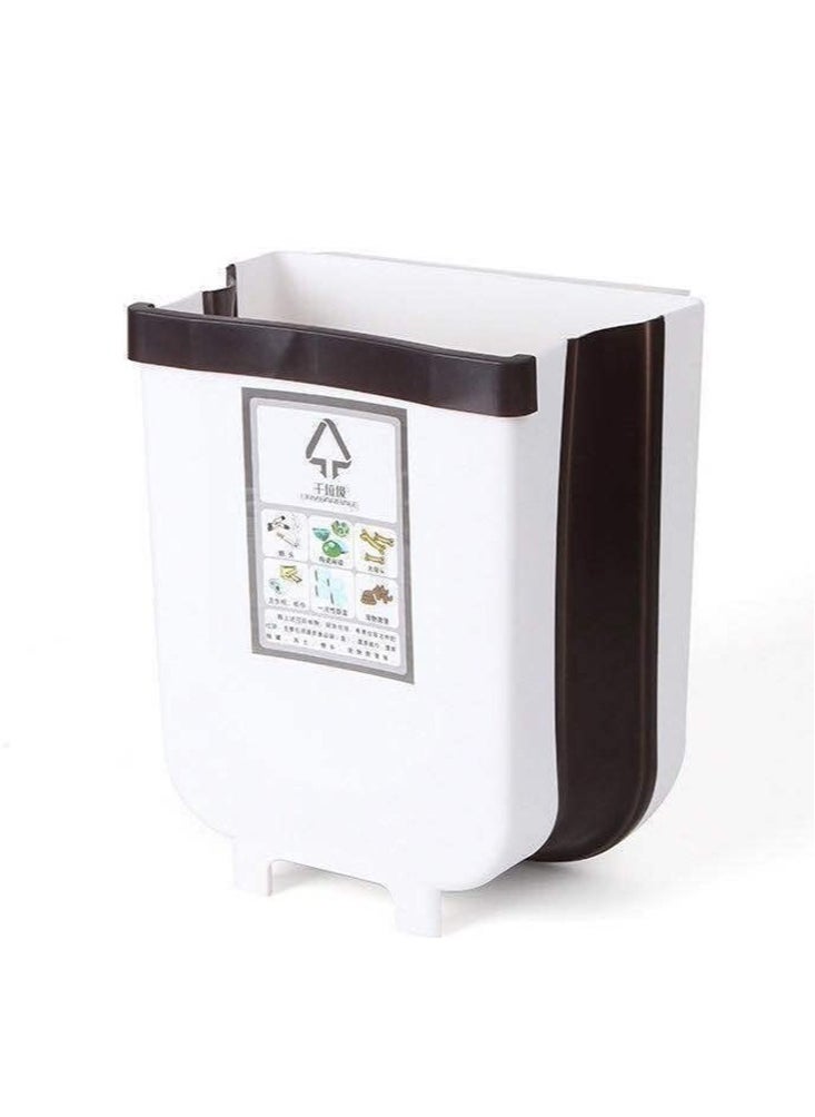 Perfii Hanging Trash Bin Compact Collapsible Garbage Pail for Kitchen or Bathroom Drawers  - Image 1