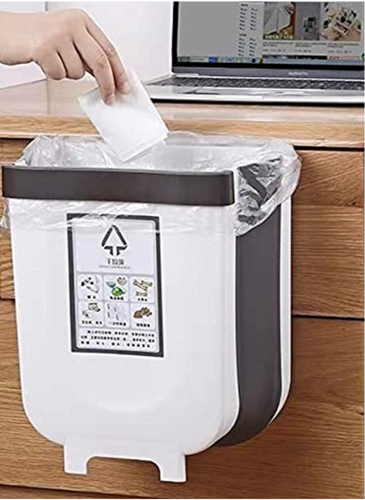 Perfii Hanging Trash Bin Compact Collapsible Garbage Pail for Kitchen or Bathroom Drawers  - Image 3