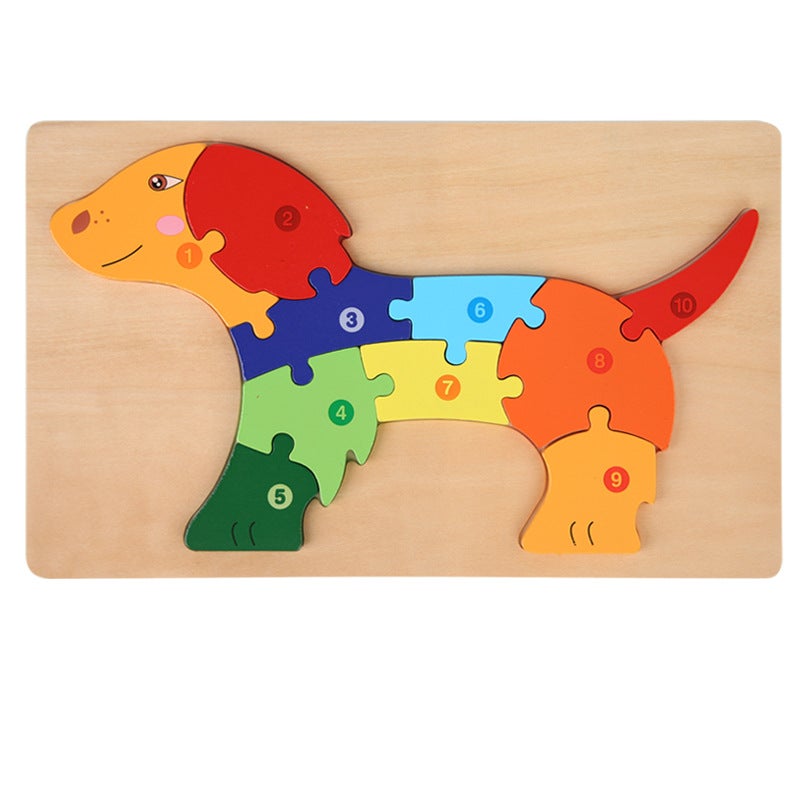 Wooden Buckle Puzzle Toy Early Childhood Education Enlightenment Puzzle Baby Building Blocks Toy Matching Shape Cognitive Puzzle - Image 1