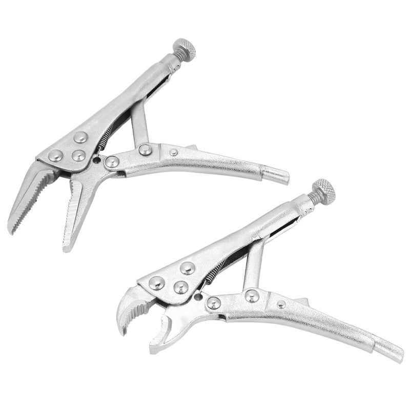 2Pcs Ground Mouth Straight Jaw Lock Vise Grip Clamp Locking Pliers Set Hand Tools - Image 3