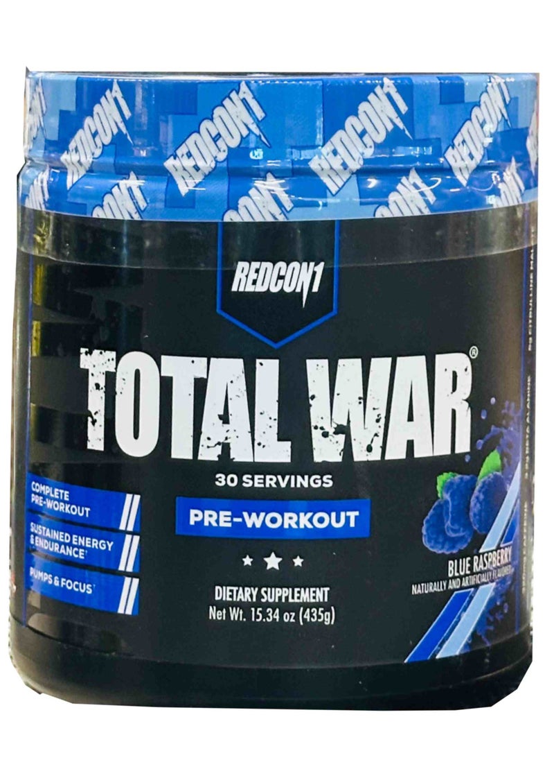 REDCON1 Total War Pre Workout Powder Blue Raspberry 435g 
