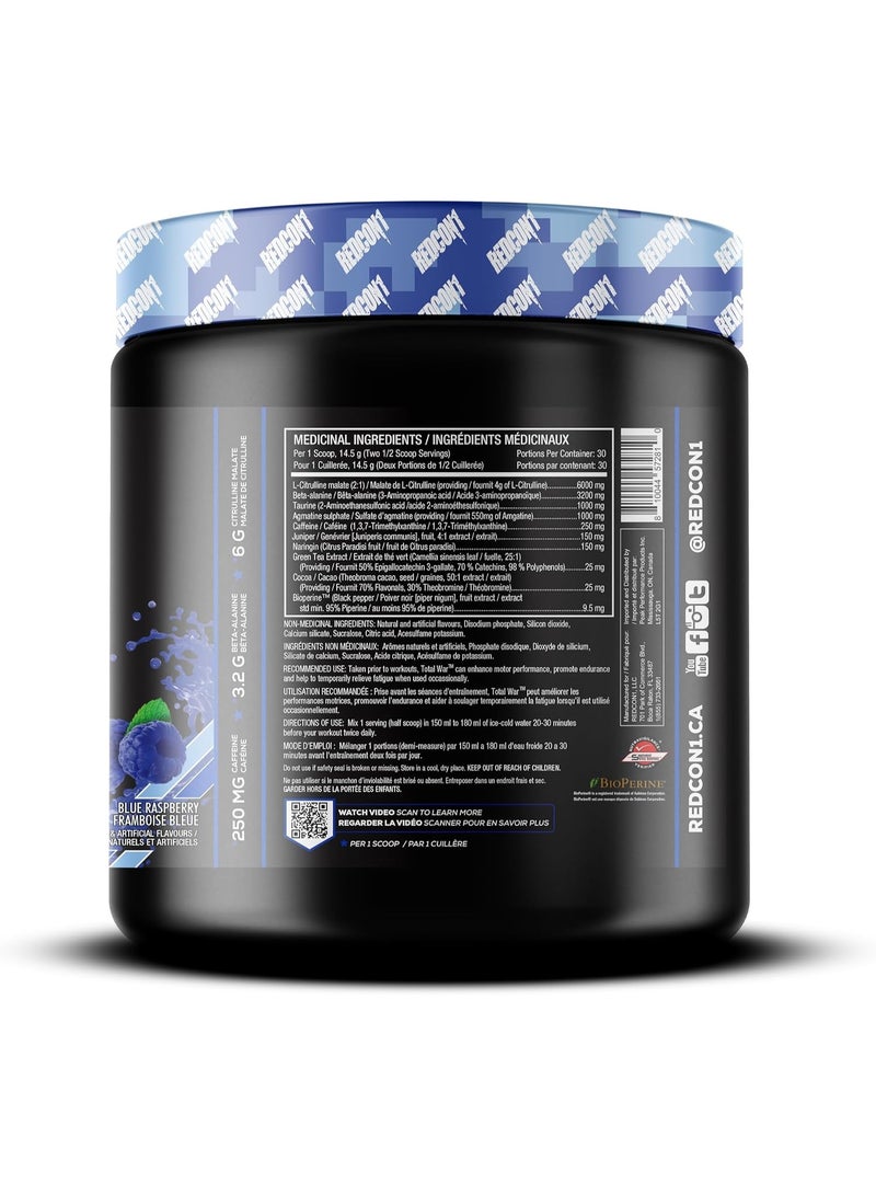 REDCON1 Total War Pre Workout Powder Blue Raspberry 435g - Image 4