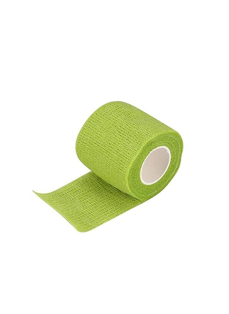 ORiTi Cohesive Bandages Grip Tapes For Tattoo, 5Meter Anti-Slip Self-Adhesive Non-Woven Fabric Handle Tape Tattoo Machine Grip Wrap, Sport Binding Joints Support (Green)  - Image 3