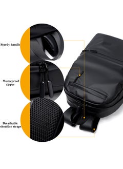 Qiccijoo Qiccijoo Laptop Backpack for Men or Women, Water Resistant Travel Backpacks,Fashion Slim Durable College School Backpacks Fits 15.6 Inch Laptop Business Travel Anti Theft Bookbag Gift(Black)  - Image 4