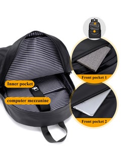 Qiccijoo Qiccijoo Laptop Backpack for Men or Women, Water Resistant Travel Backpacks,Fashion Slim Durable College School Backpacks Fits 15.6 Inch Laptop Business Travel Anti Theft Bookbag Gift(Black)  - Image 5