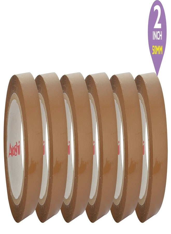 Arushi 2" Wide Brown Cello Tape (65m Long) Strong BOPP Packaging RollTape for Secure Box Sealing, High-Strength Adhesive for Moving & Shipping, 390m Total, Pack of 6 - Image 2