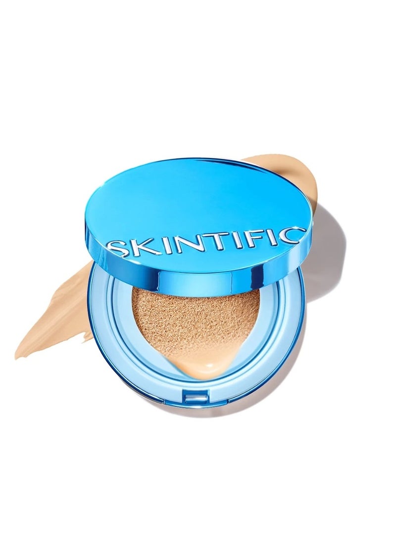 SKINTIFIC Velvet Matte Duo: Perfect Stay Cushion 02 Ivory + Lock The Look Setting Spray for a Seamless, All-Day Matte Finish - Image 2