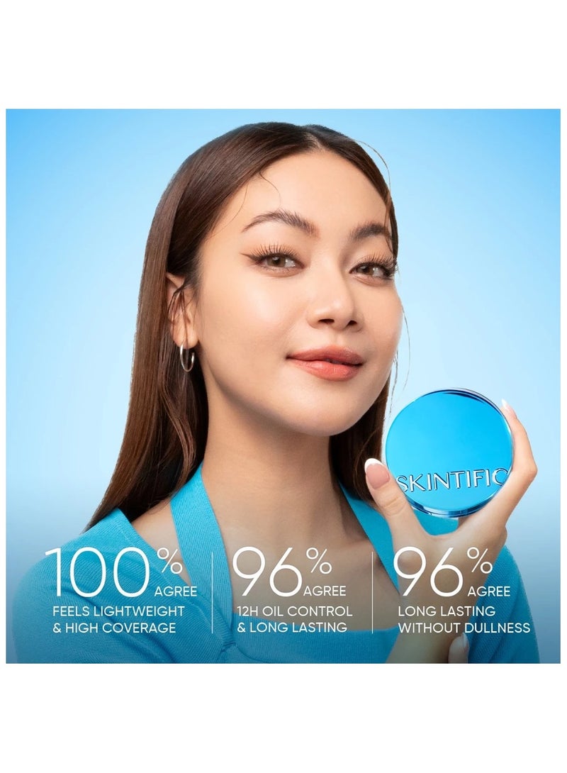 SKINTIFIC Velvet Matte Duo: Perfect Stay Cushion 02 Ivory + Lock The Look Setting Spray for a Seamless, All-Day Matte Finish - Image 3