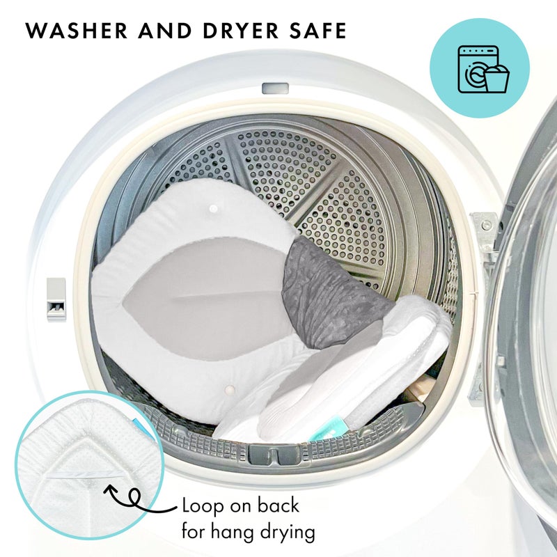 Blooming Bath مقعد استحمام الأطفال بلومينغ - أحواض استحمام للأطفال حديثي الولادة حتى عمر 6 أشهر وما فوق - أساسيات الأطفال الضرورية - المقعد الأصلي القابل للغسل (لوتس، رمادي/رمادي داكن) - Image 4