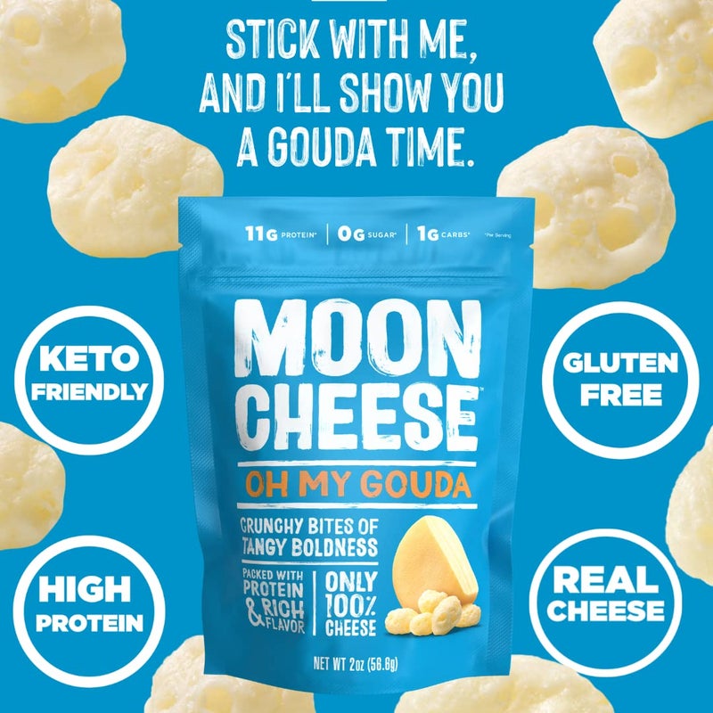 Moon Cheese Oh My Gouda Cheese Bites, 10 Ounce, 2-Pack, Crunchy, Packed With Protein & Calcium, Keto, Gluten Free - Image 2
