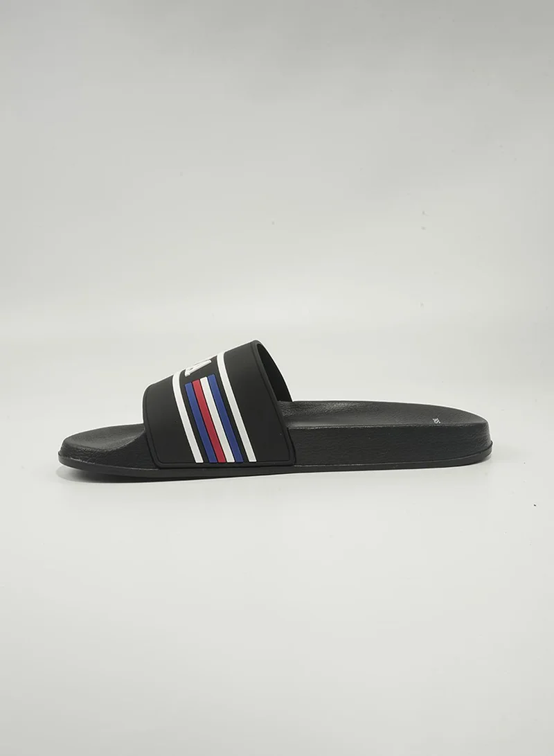 U.S. Polo Assn. 6M LEON GLB 6FX MEN OD_BLACK U.S. Polo Assn. Leon Men's Slip-On Comfortable Casual Everyday Slide Sandals - Black for Men | Best Price UAE