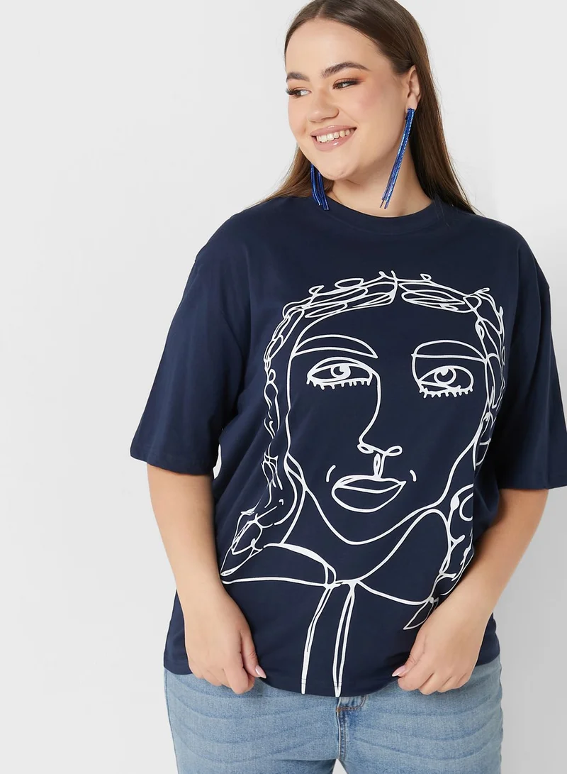 Ginger Plus Oversized Graphic T-Shirt