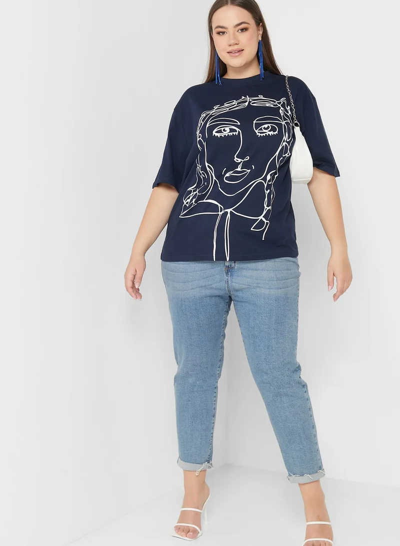 Ginger Plus Oversized Graphic T-Shirt