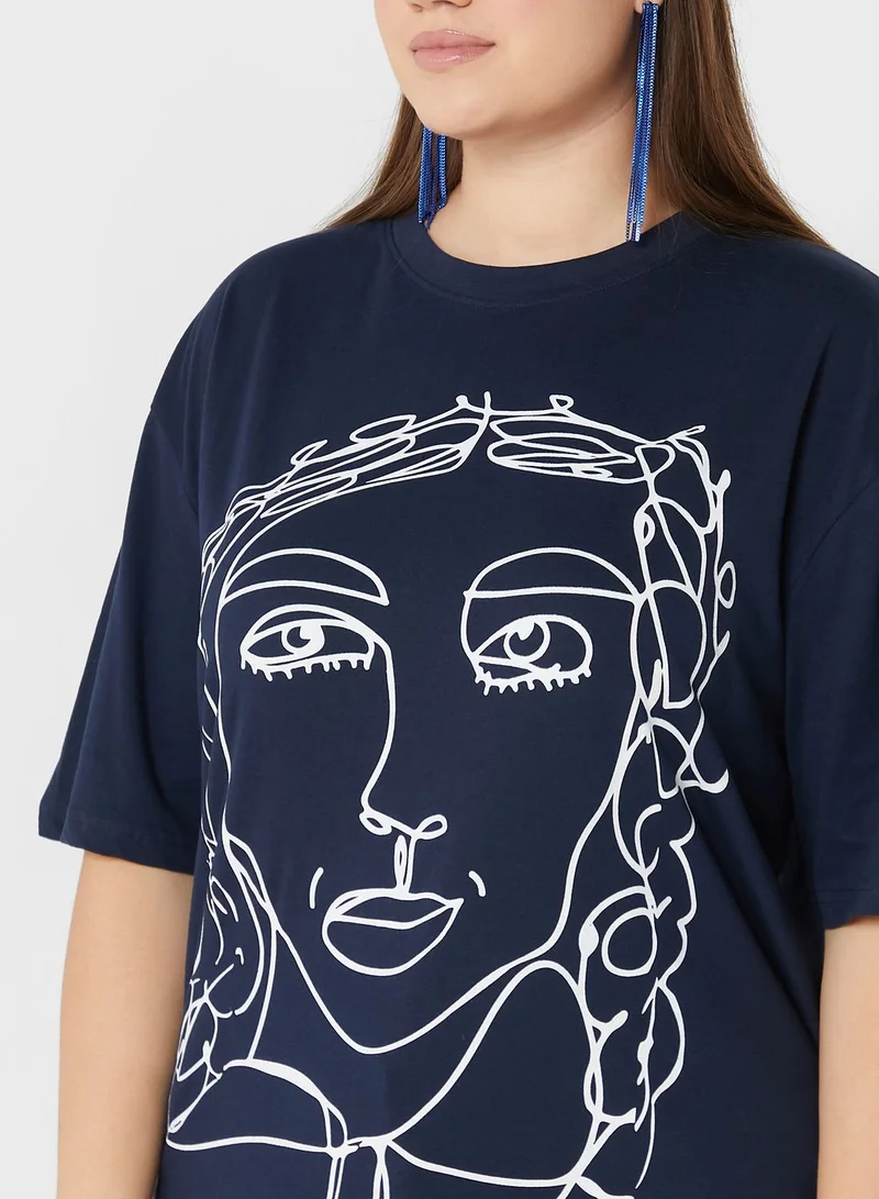 Ginger Plus Oversized Graphic T-Shirt