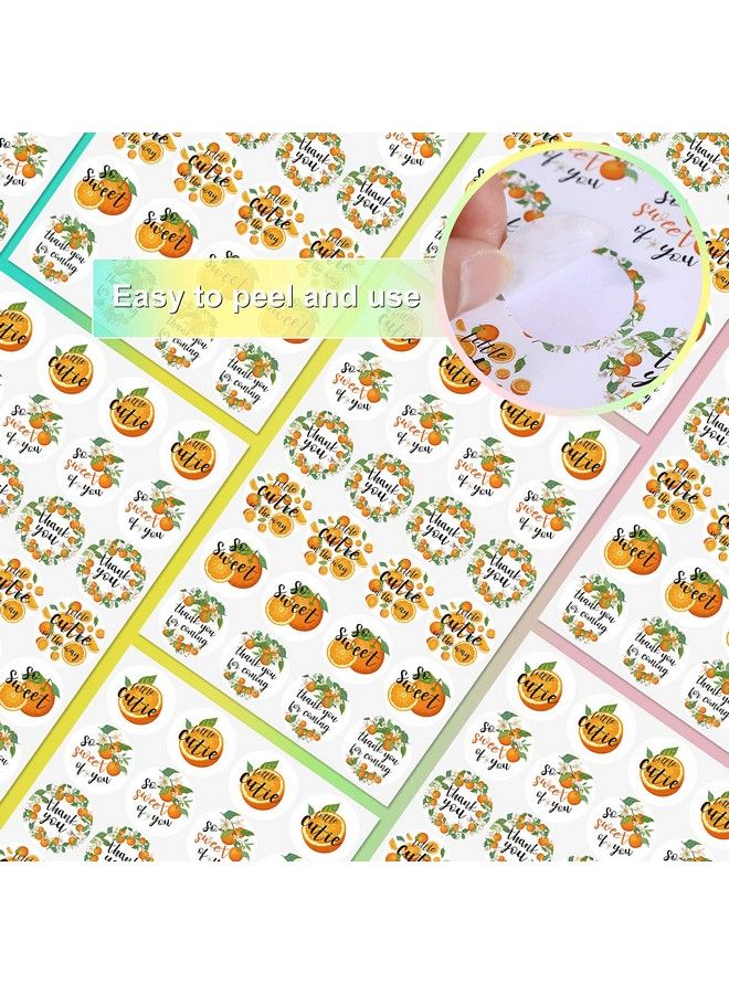 Chinco 480 Pieces Little Cutie Baby Shower Stickers Orange Themed Birthday Party Decorations 1 Inch Round Waterproof Selfadhesive Little Cutie Stickers For Baby Shower Cutie Birthday Party Supplies  - Image 4