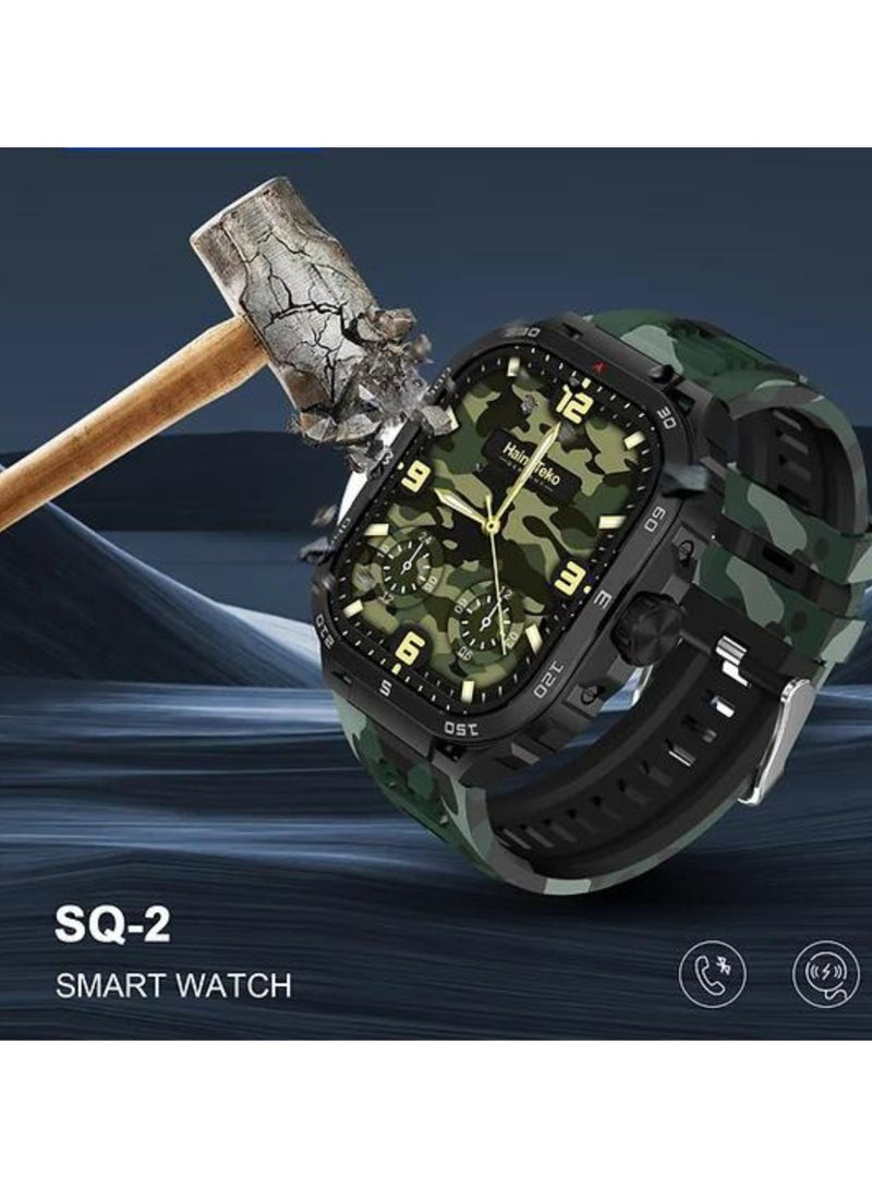 Haino Teko SQ2 Smartwatch – AMOLED Display, 3 Pairs Straps, Wireless Charger Included, Fitness Tracker, Heart Rate & Sports Mode, Waterproof, Compatible with Android & iOS, for Gents & Boys – Black - Image 2