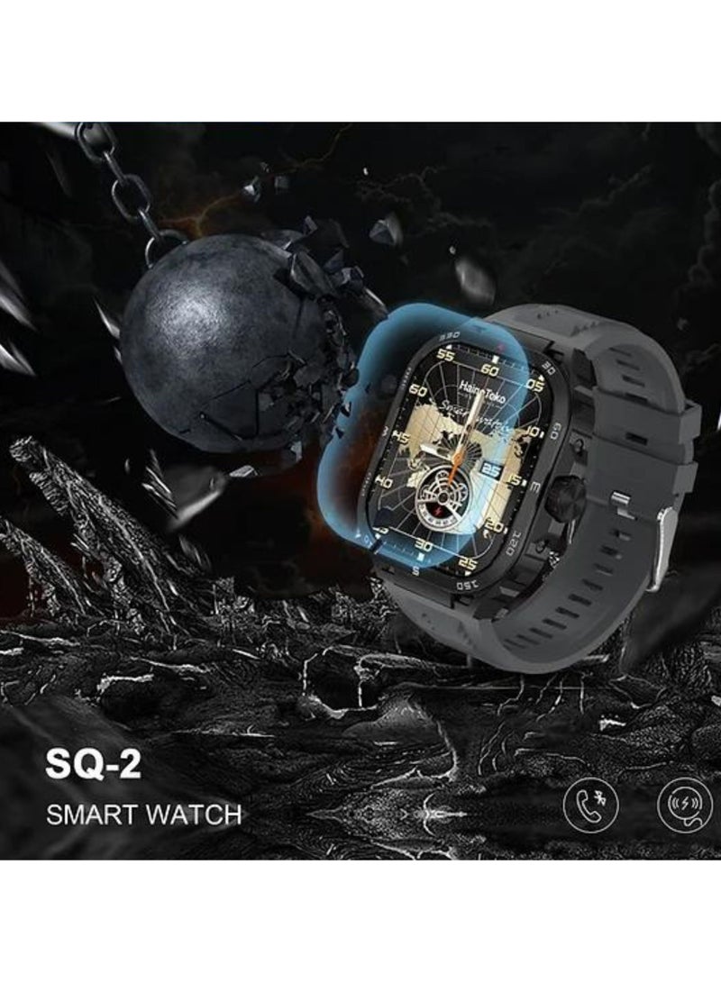 Haino Teko SQ2 Smartwatch – AMOLED Display, 3 Pairs Straps, Wireless Charger Included, Fitness Tracker, Heart Rate & Sports Mode, Waterproof, Compatible with Android & iOS, for Gents & Boys – Black - Image 3