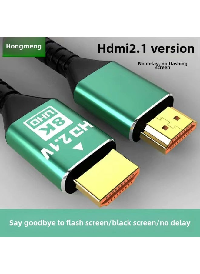 ماركة غير محددة خط HDMI 8K خط HD لصندوق الاستقبال التلفزيوني خط HD لشاشة الكمبيوتر خط مراقبة جهاز العرض 4K-اللون: إصدار جديد 2.1 true 8k [كابل HDMI]-طول الخط: 2 متر  - Image 1