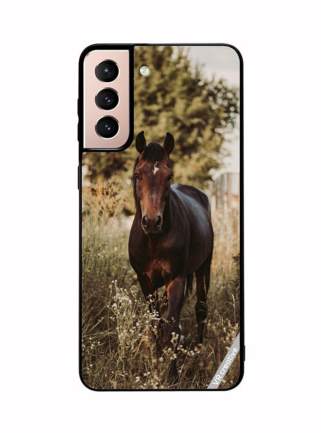 VR CREATIVE Protective Case Cover For Samsung Galaxy S21 Plus 5G Brownie Horse Design Multicolour - Image 1