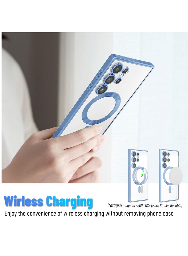 MUDISO Galaxy S24 Ultra Magnetic Case Compatible with Magsafe Support Wireless Charging Camera Protection Shiny Plating Anti Scratch Slim Thin Protective Case Cover for Samsung Galaxy S24 Ultra - Image 5