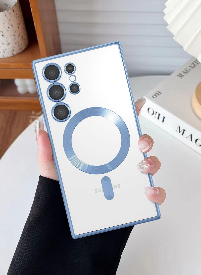 MUDISO Galaxy S24 Ultra Magnetic Case Compatible with Magsafe Support Wireless Charging Camera Protection Shiny Plating Anti Scratch Slim Thin Protective Case Cover for Samsung Galaxy S24 Ultra - Image 1